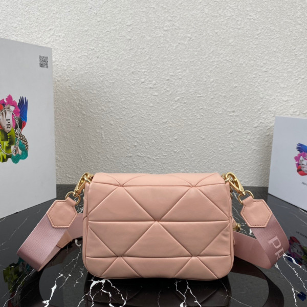 Pra*a system nappa leather patchwork bag