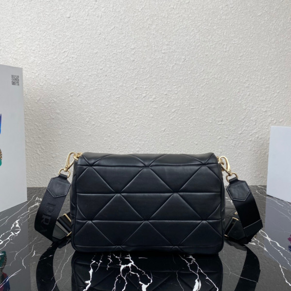 Pra*a system nappa leather patchwork bag