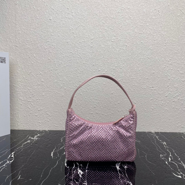 Pra*a satin mini-bag with artificial crystals