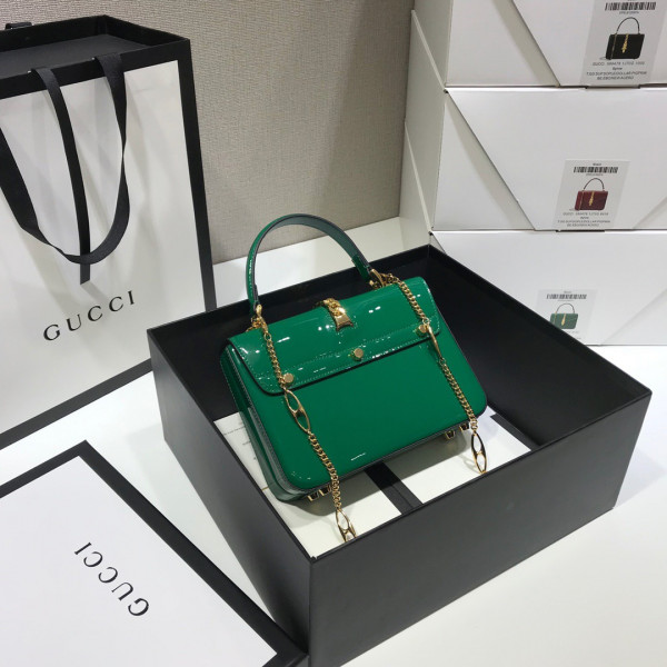 G*u*i sylvie 1969 patent leather mini top handle bag