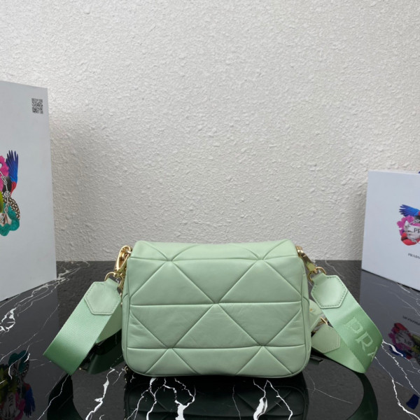 Pra*a system nappa leather patchwork bag