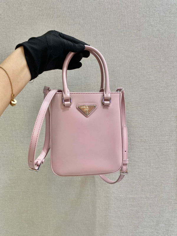 Pra*a small brushed leather tote