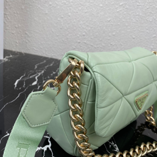 Pra*a system nappa leather patchwork bag