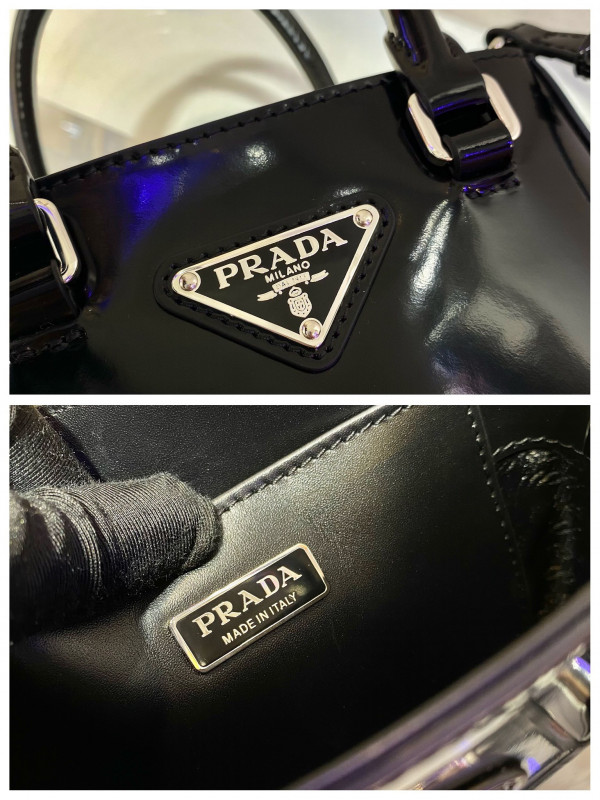 Pra*a small brushed leather tote