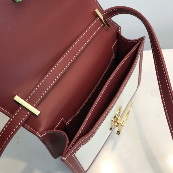 B**rry two-tone canvas and leather tb bag