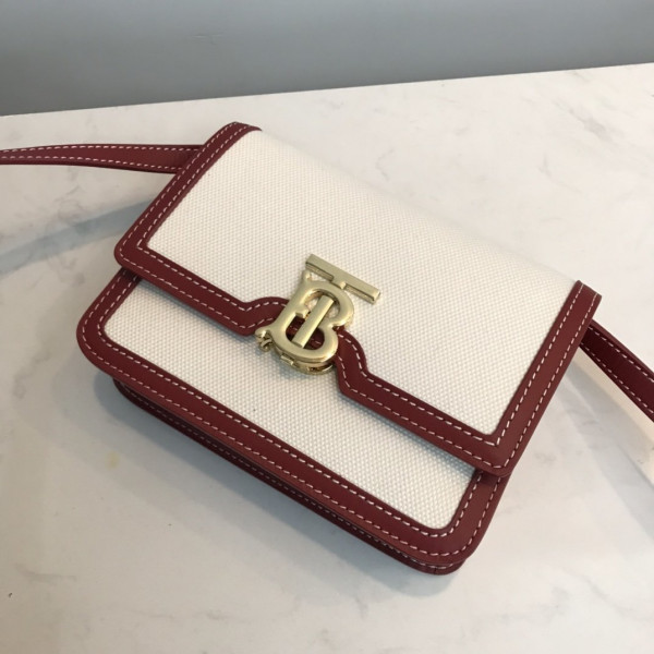 B**rry two-tone canvas and leather tb bag