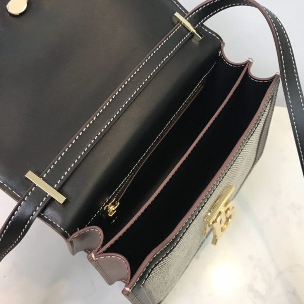 B**rry two-tone canvas and leather tb bag