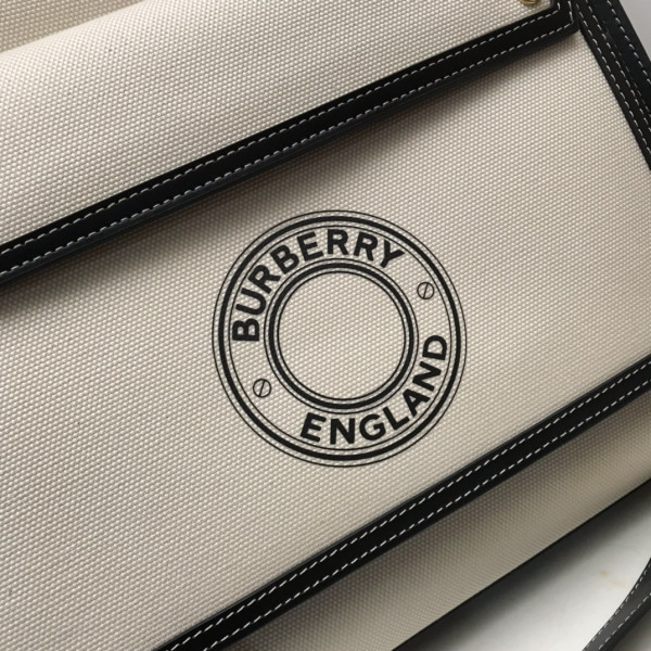 B**rry medium logo graphic canvas and leather pocket bag