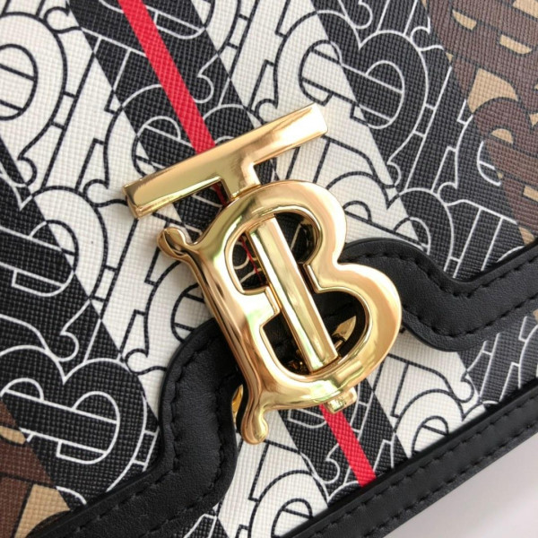 B**rry monogram stripe e-canvas note crossbody bag