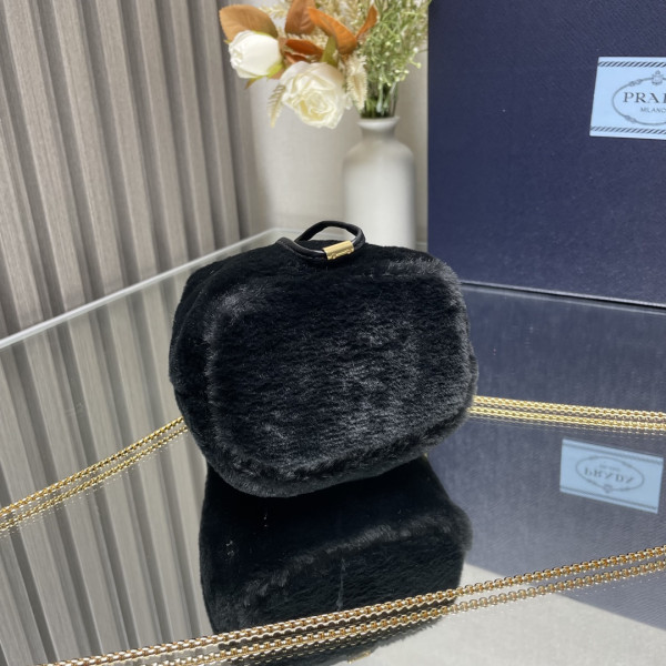 Pra*a  shearling bucket bag