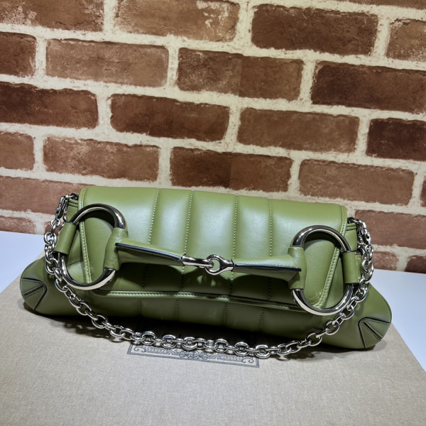 G*u*i horsebit chain big shoulder bag