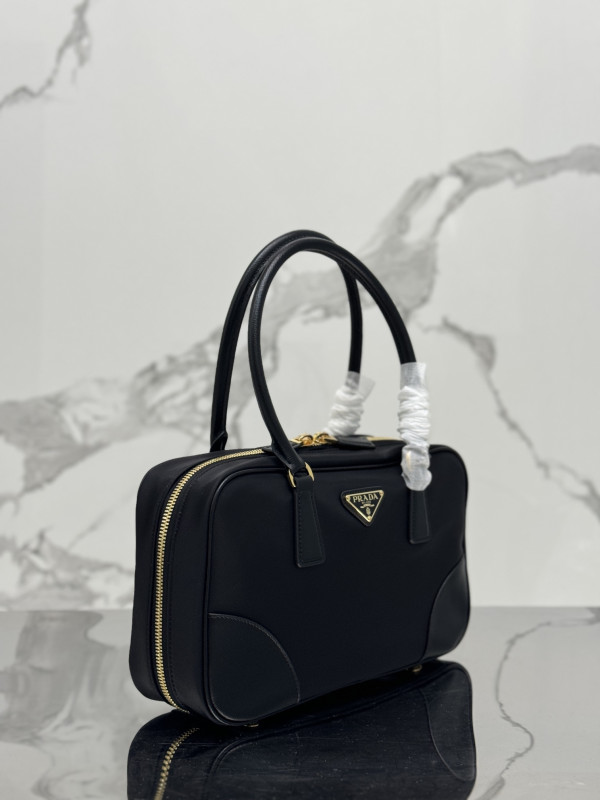 Pra*a re-edition 1978 large re-nylon and saffiano leather two-handle bag
