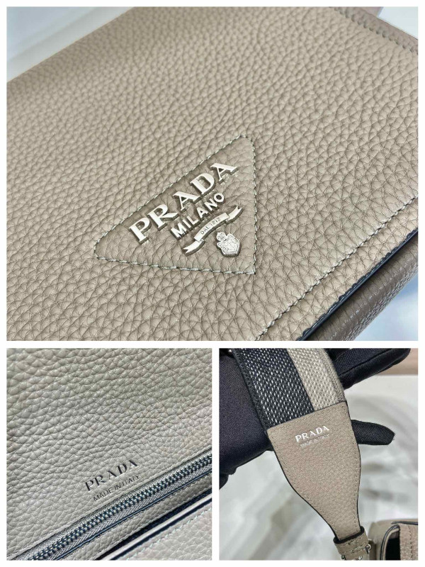 Pra*a leather shoulder bag-23*18*9cm