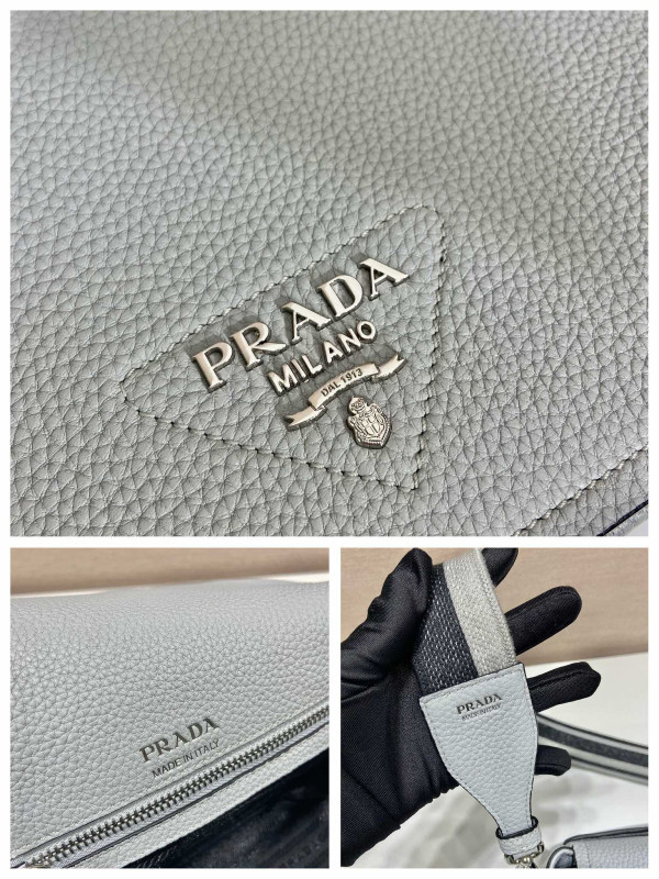 Pra*a leather shoulder bag-23*18*9cm