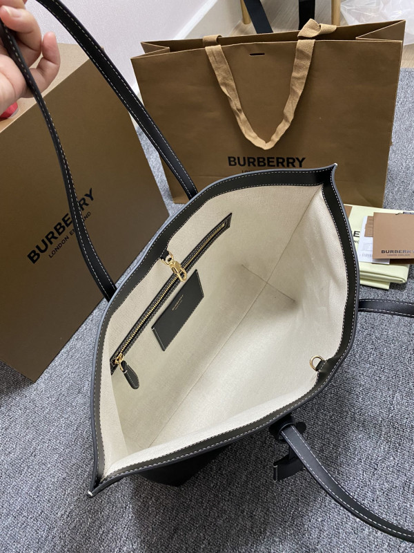 B**rry medium check tote bag-34*14*28cm