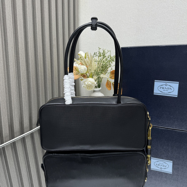 Pra*a re-nylon small top-handle bag with padlock