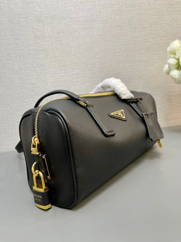 Pra*a re-nylon medium top-handle bag with padlock