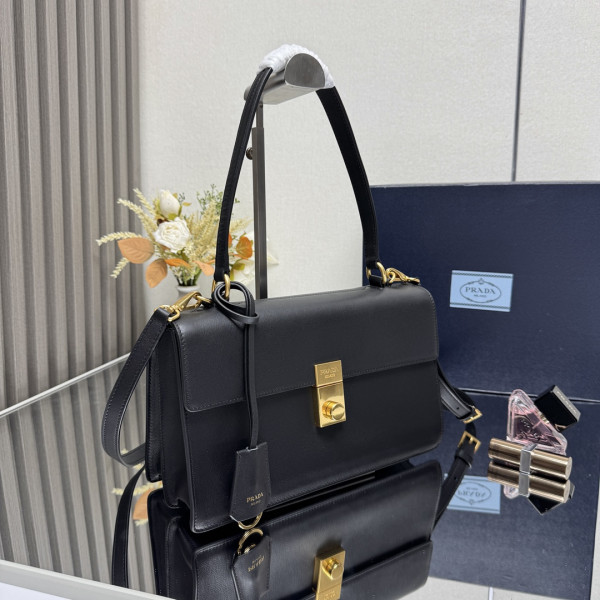 Pra*a soft sound medium leather shoulder bag