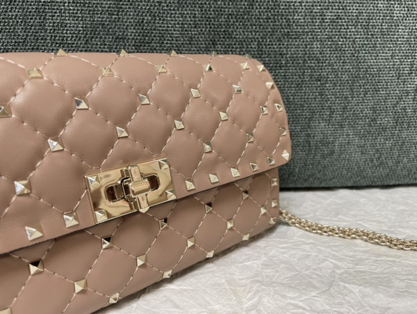 Valentino Rockstud Spike Nappa Leather Crossbody Clutch Bag