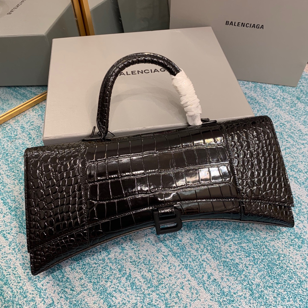 Ba*len*cia*ga  hourglass stretched top handle bag