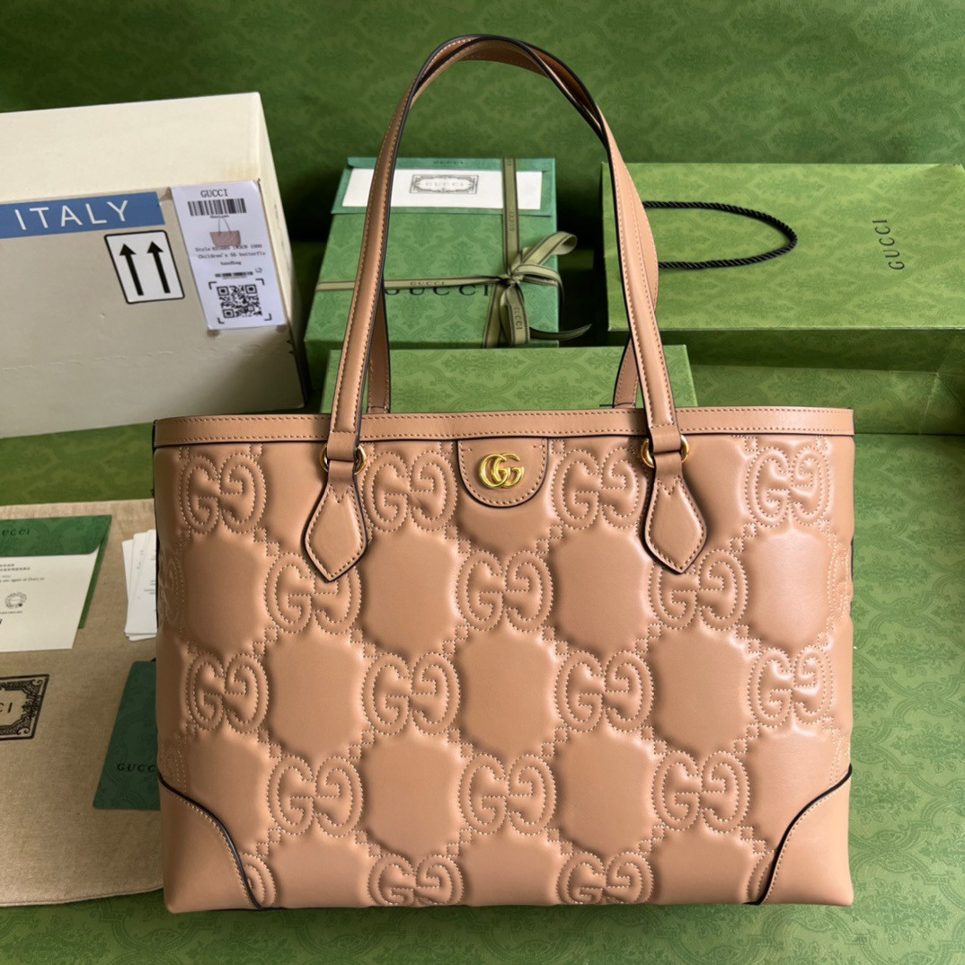 G*u*i gg matelassé leather medium tote