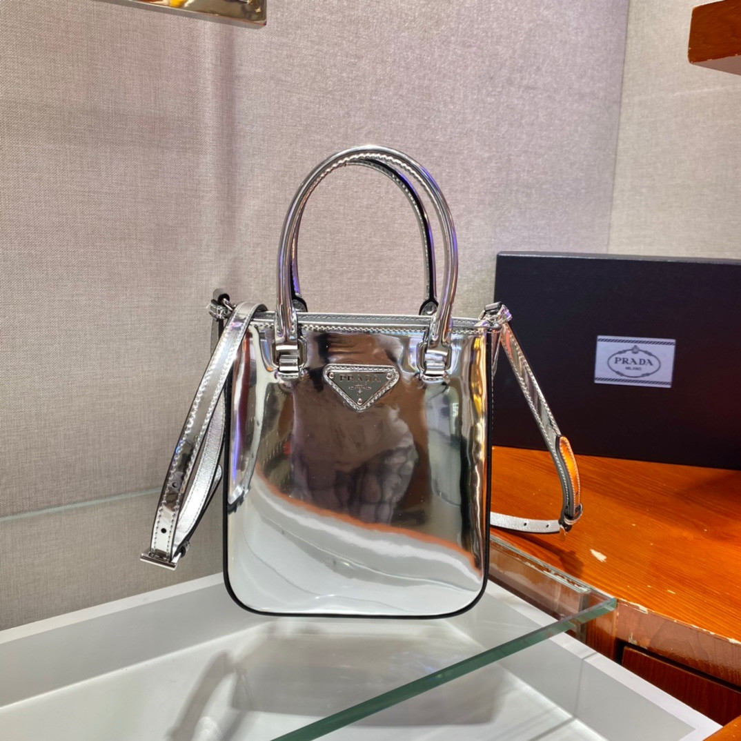 Pra*a small brushed leather tote