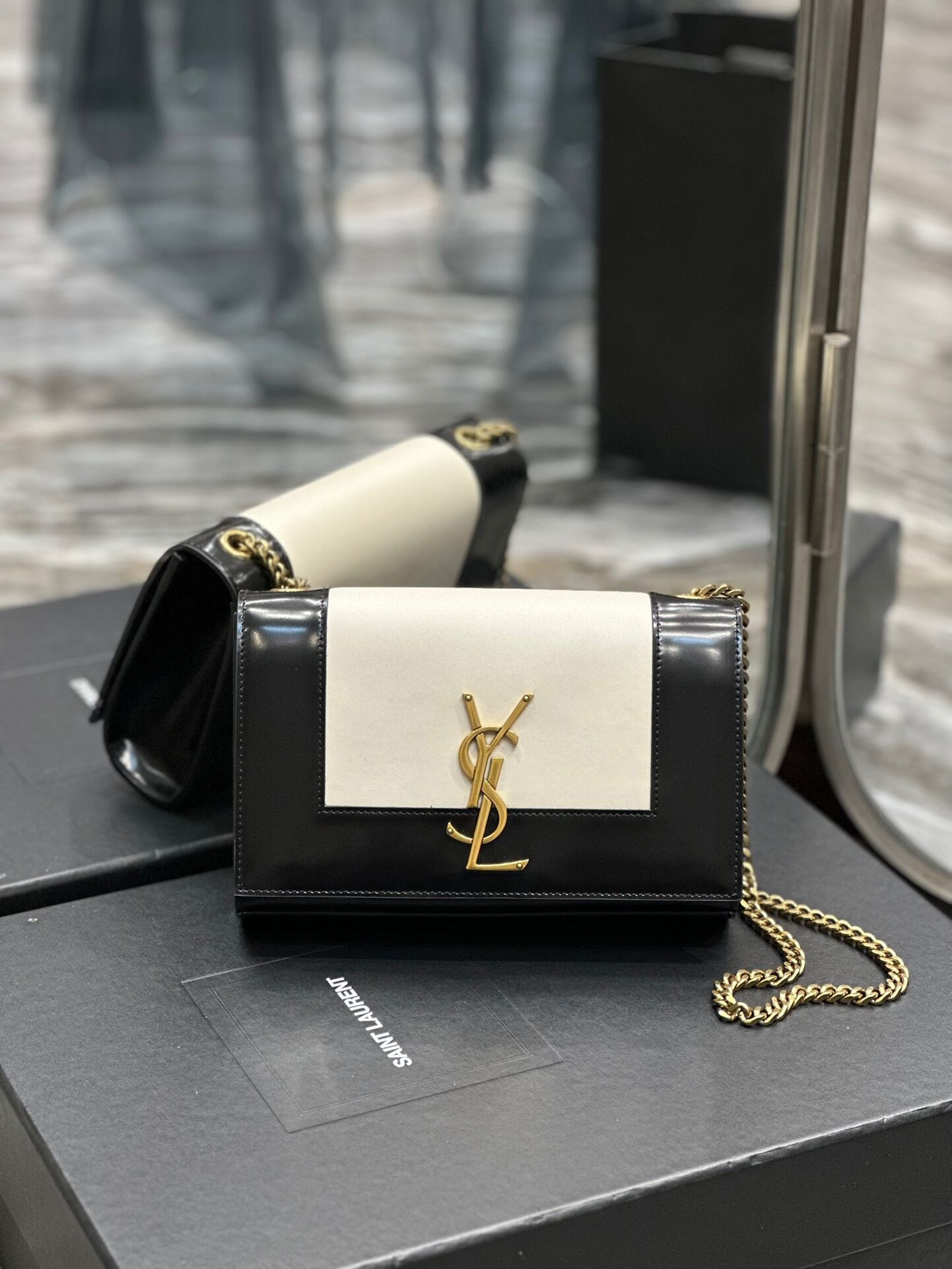 Y*L kate small two-tone leather shoulder bag