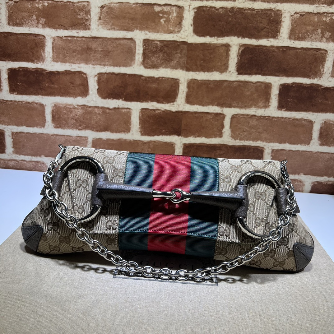 G*u*i horsebit chain big shoulder bag