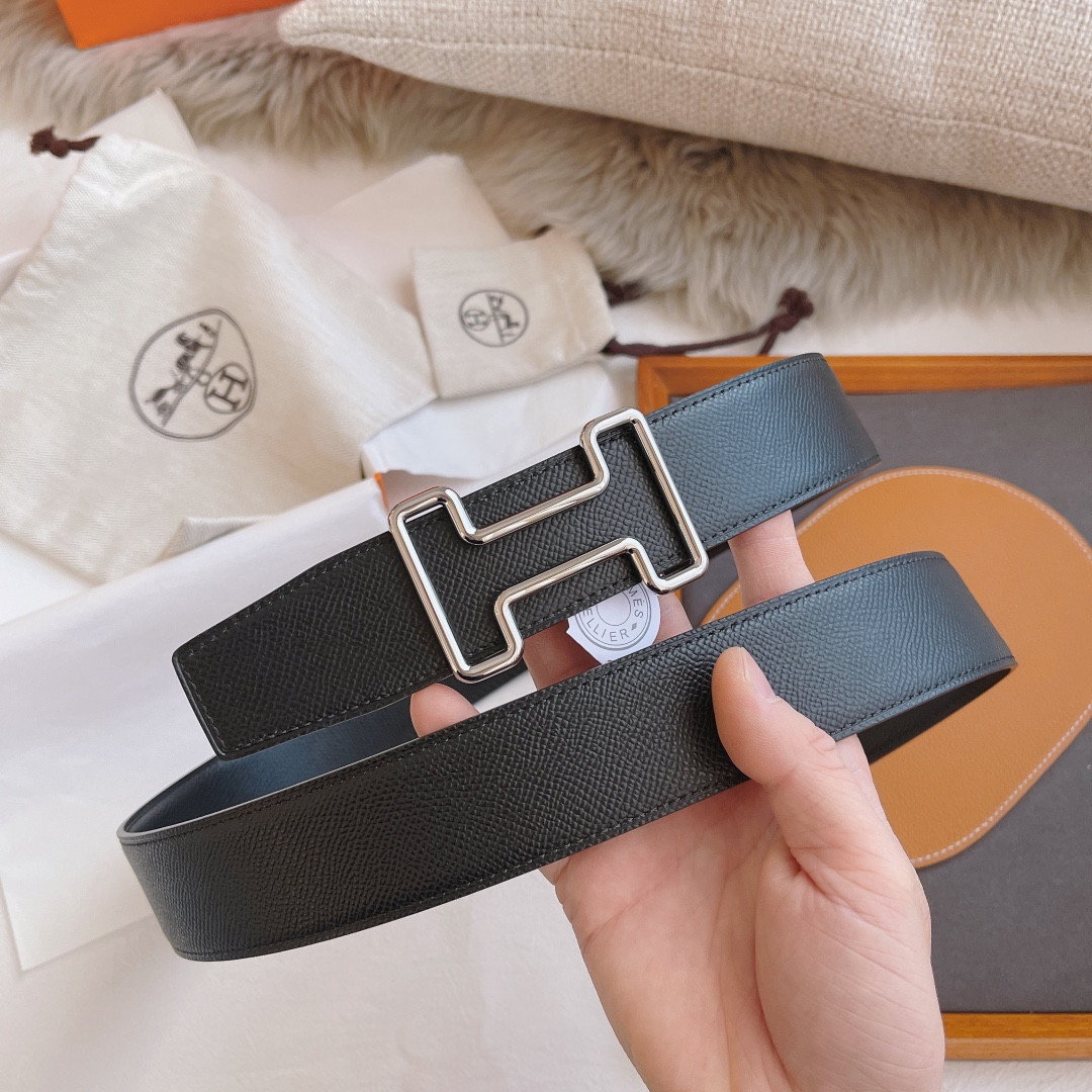 H**mes belt-silver/gold