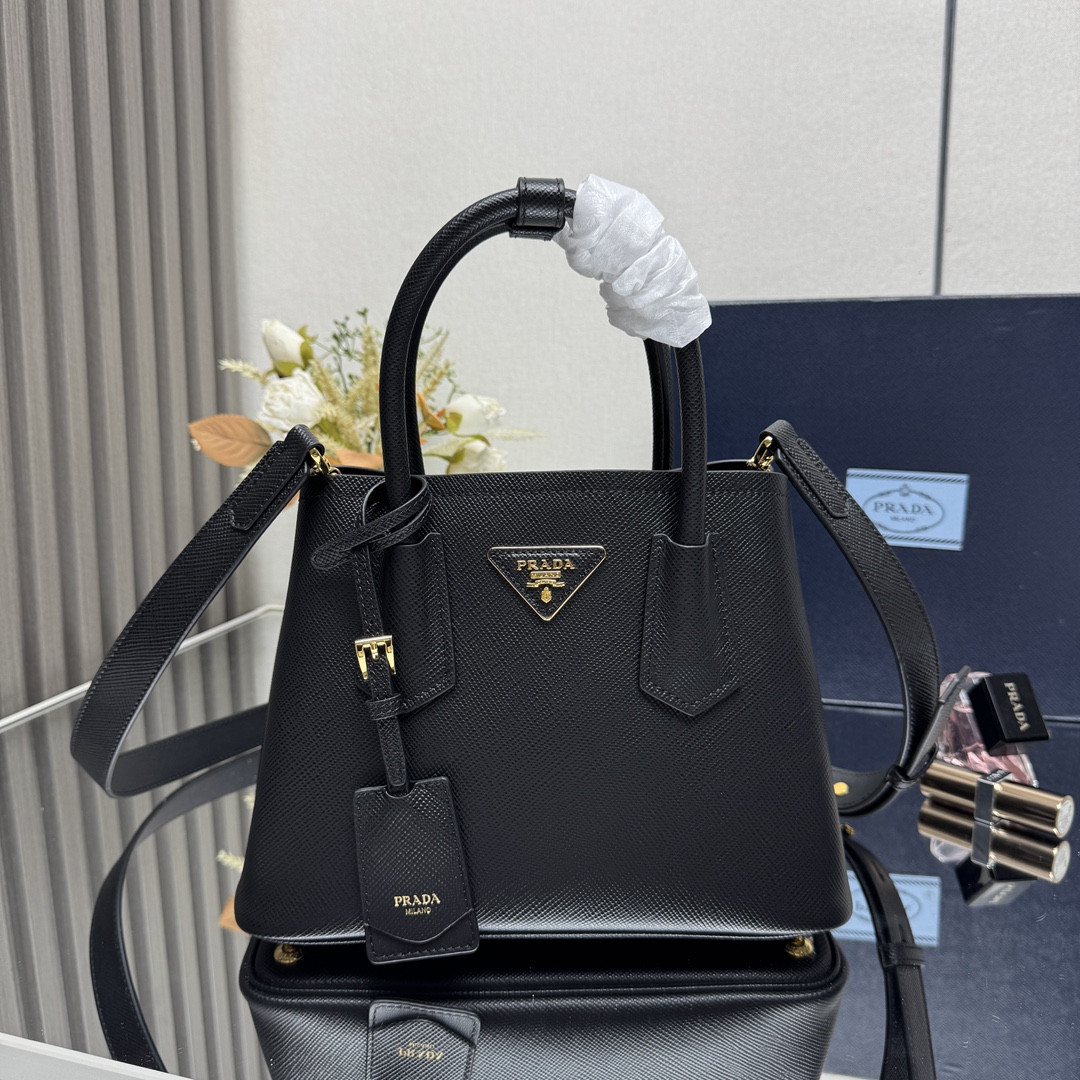 Pra*a small double saffiano leather bag